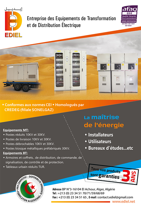 EDIEL-Entreprise des Equipements de Transformation & de Distribution Electrique